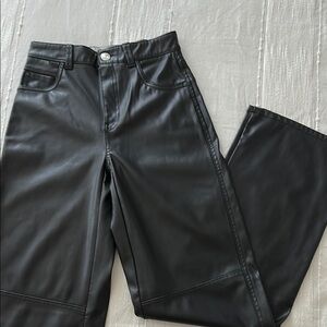 Bershka Black Faux Leather Pants